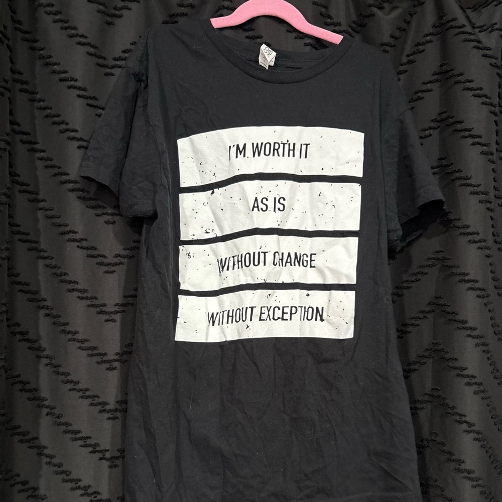 Cotton Heritage Black “I’m worth It” T-Shirt